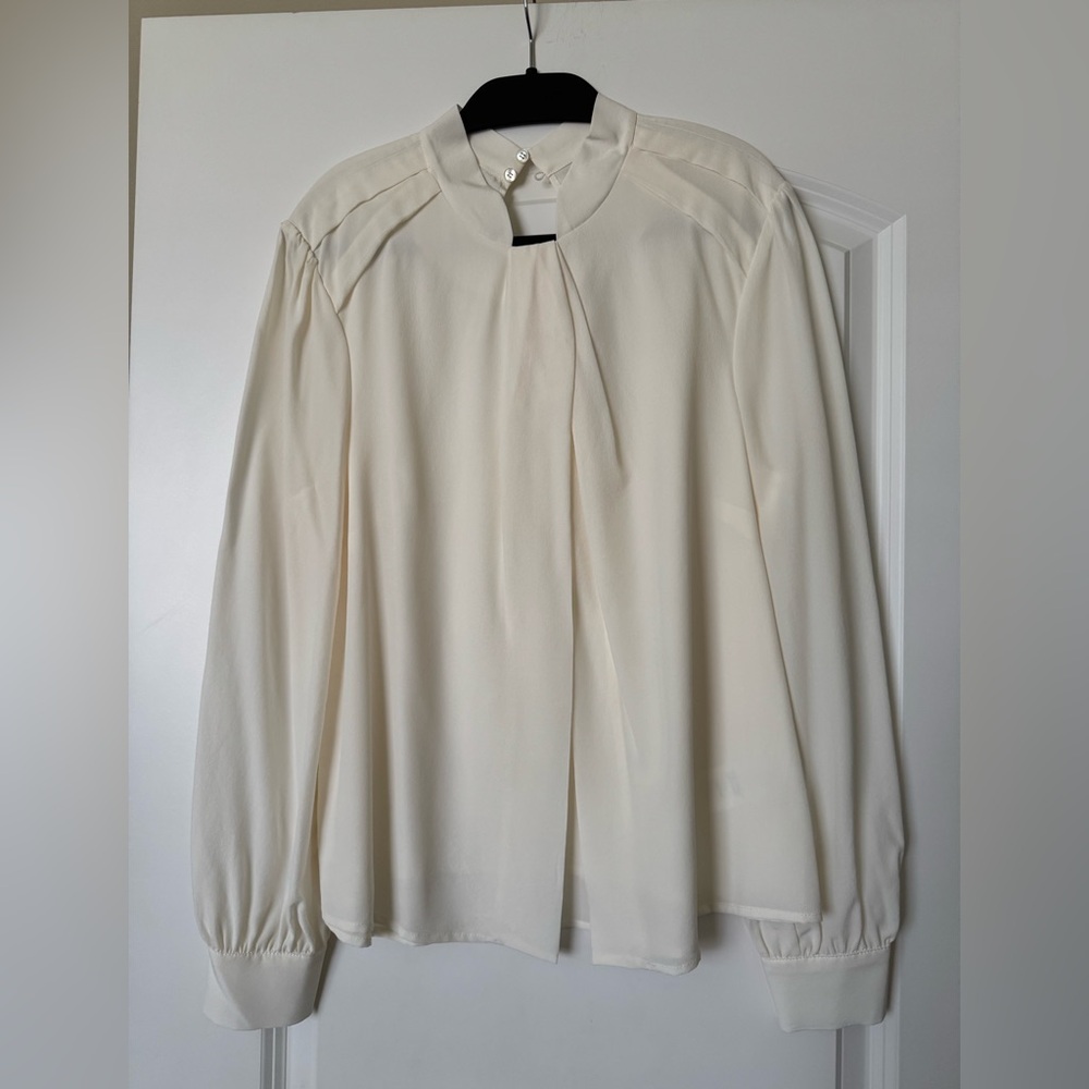 The Fold London- Palmer’s blouse Elegant Cream Women's Blouse luxury 💯 silk